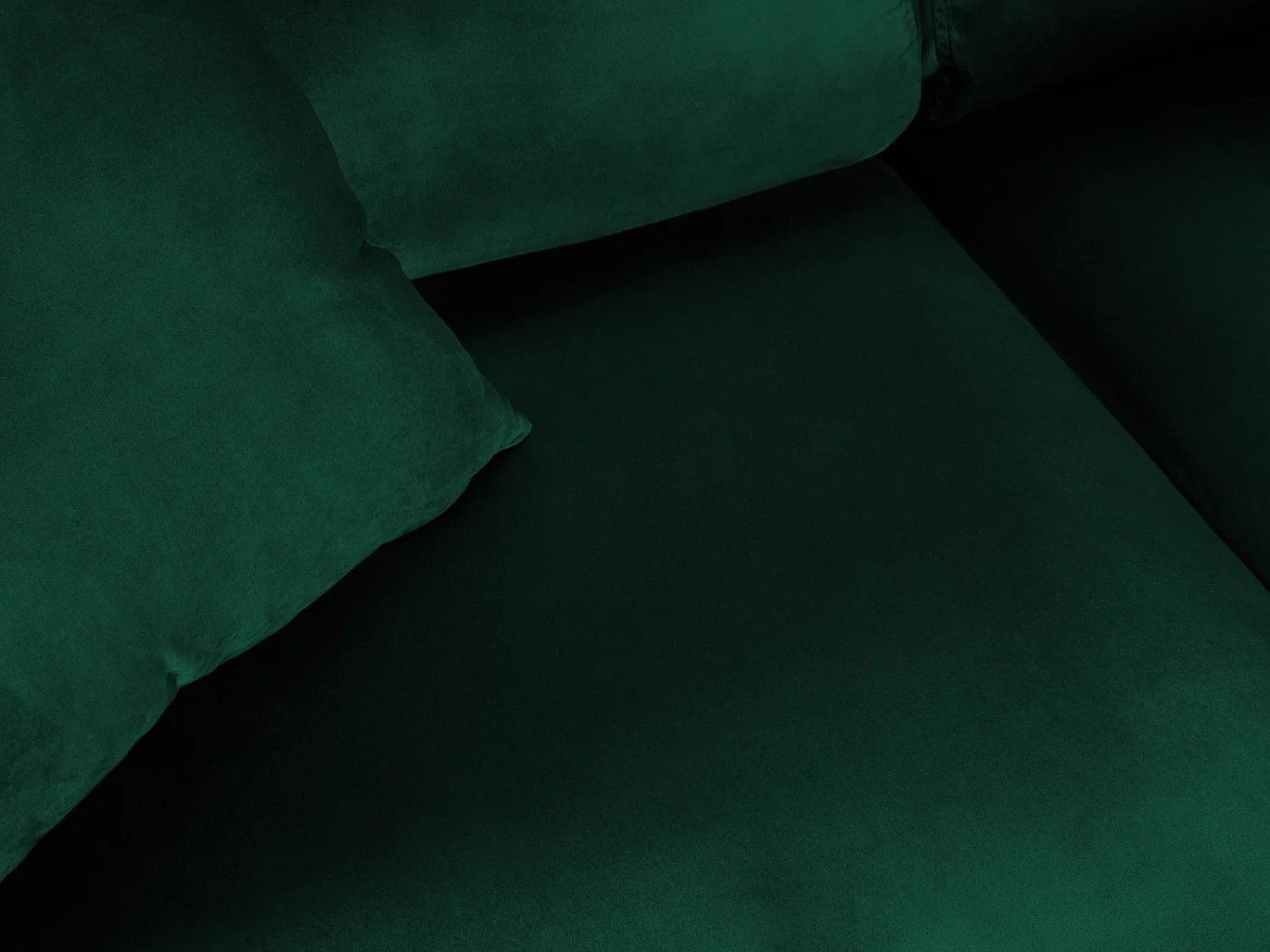 Cosmopolitan Design - Canapé d'angle droit convertible avec coffre de rangement "Kyoto" 5 places en velours vert bouteille - 243x194x88cm