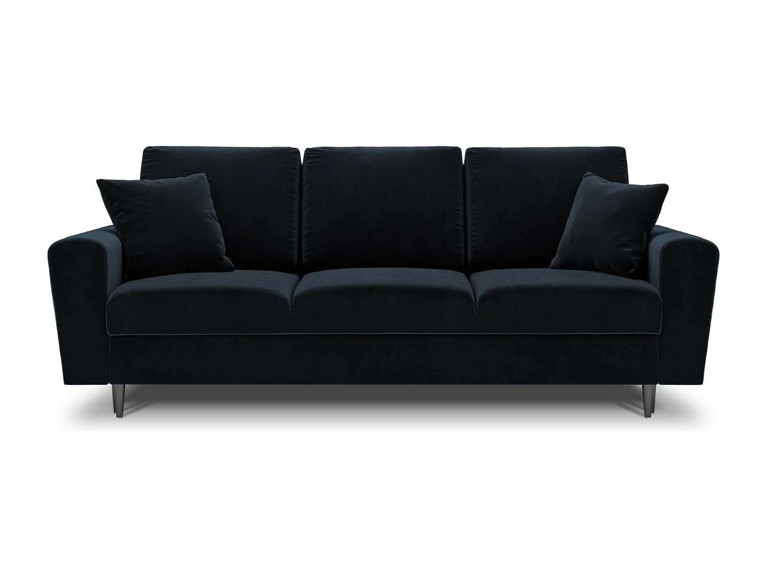 Cosmopolitan Design - Canapé convertible avec coffre de rangement "Kyoto" 3 places en velours bleu foncé - 235x100x88cm