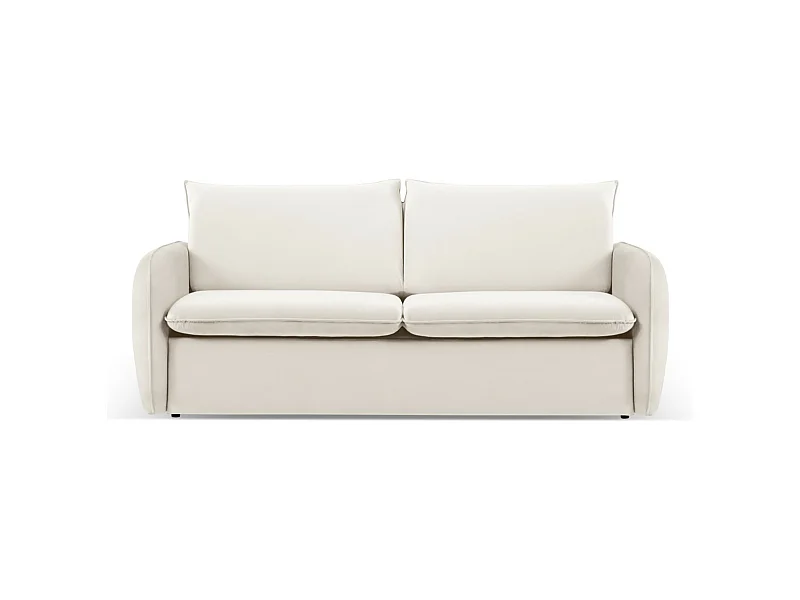 Cosmopolitan Design - Sofá cama "Vienna" 3 plazas de terciopelo beige claro - 214x102x92cm