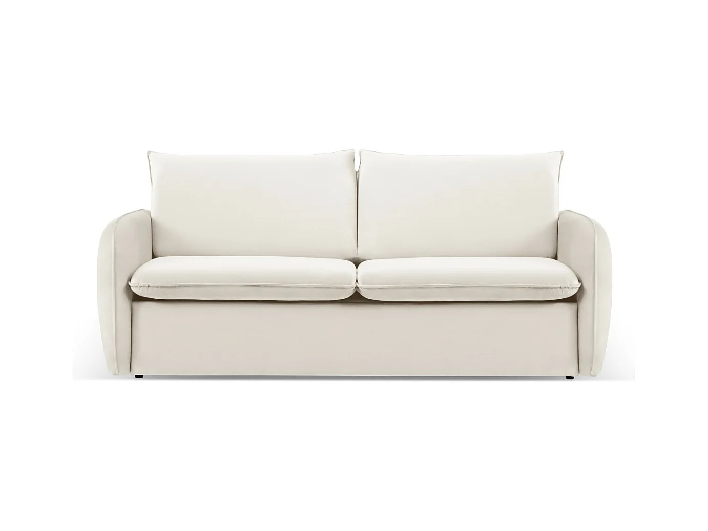 Cosmopolitan Design - Canapé convertible "Vienna" 3 places en velours beige clair - 214x102x92cm