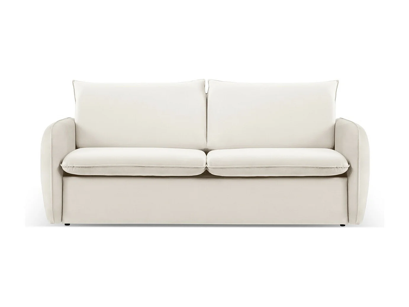 Cosmopolitan Design - Canapé convertible "Vienna" 3 places en velours beige clair - 214x102x92cm