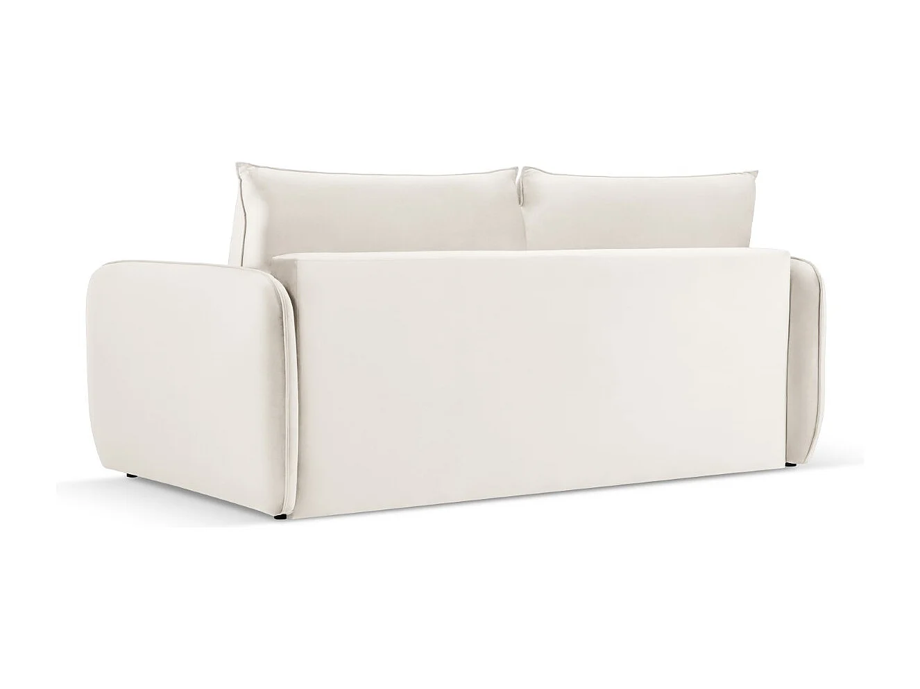 Cosmopolitan Design - Canapé convertible "Vienna" 3 places en velours beige clair - 214x102x92cm