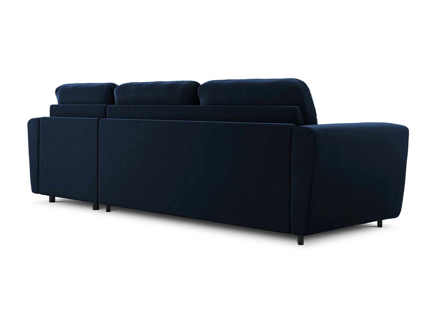 CXL by Christian Lacroix - Canapé d'angle droit convertible avec coffre de rangement "Audra" 5 places en velours bleu roi - 290x170x88cm