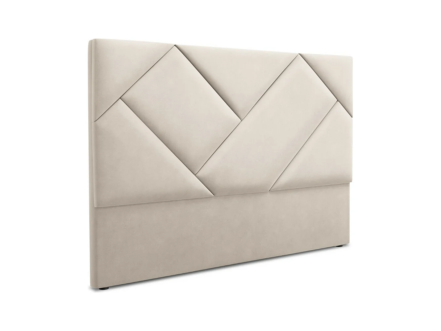 CXL by Christian Lacroix - Tête de lit "Alpilles" 200x120cm en velours beige clair - 200x8x120cm