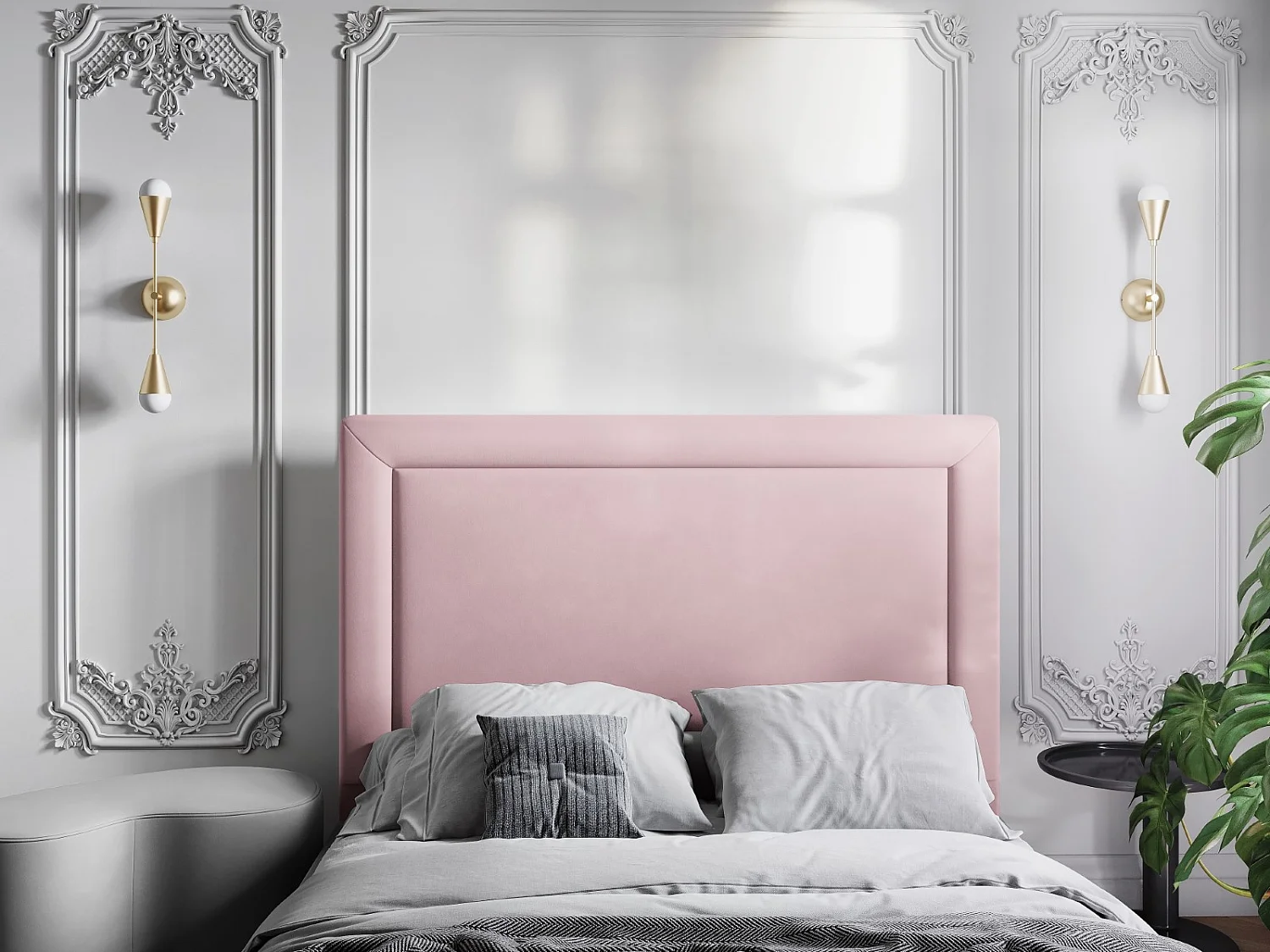 CXL by Christian Lacroix - Tête de lit "Marie" 160x120cm en velours lavande - 160x8x120cm