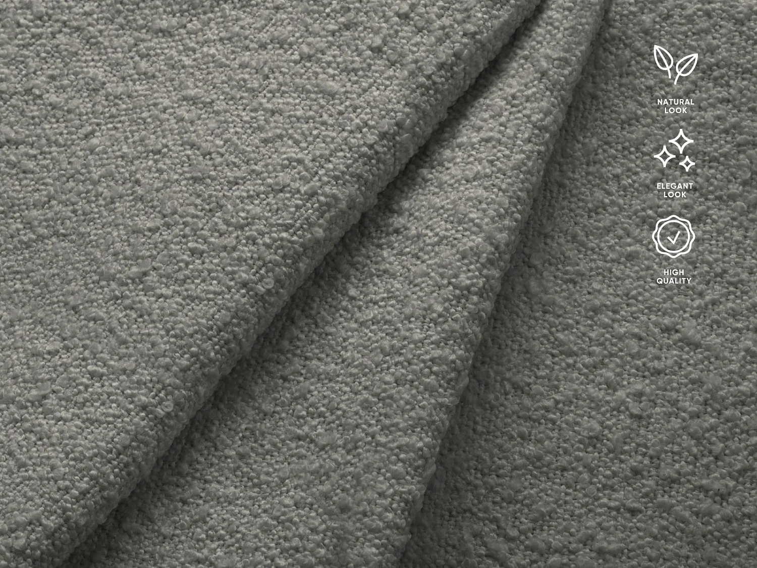 CXL by Christian Lacroix - Zagłówek, "Marie" 160x120cm boucle, szary - 160x8x120cm