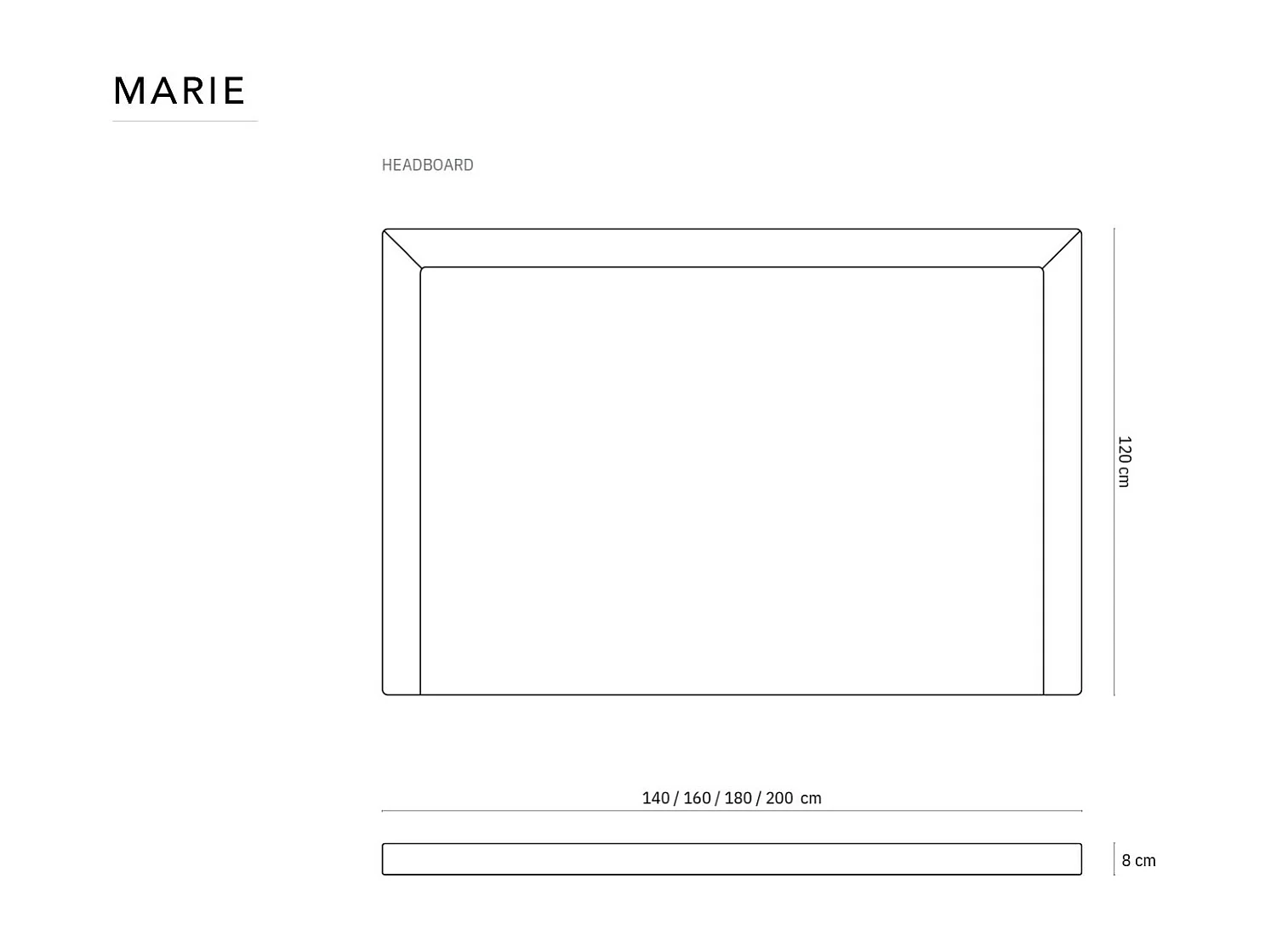 CXL by Christian Lacroix - Hoofdeinde "Marie" 140x120cm, Boucle, Beige - 140x8x120cm