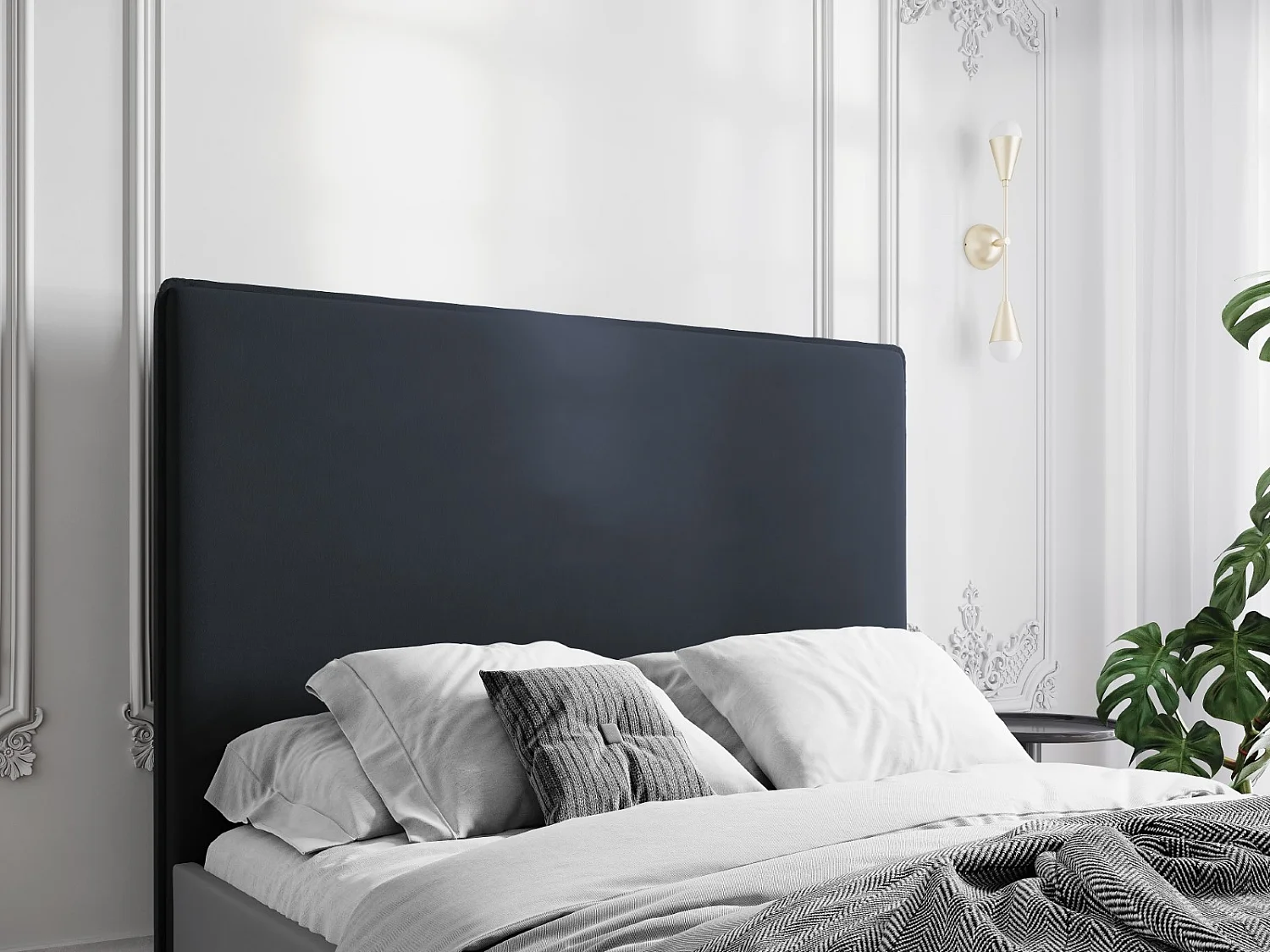 CXL by Christian Lacroix - Hoofdeinde "Provence" 180x120cm, Flueel, Donkerblauw - 180x8x120cm