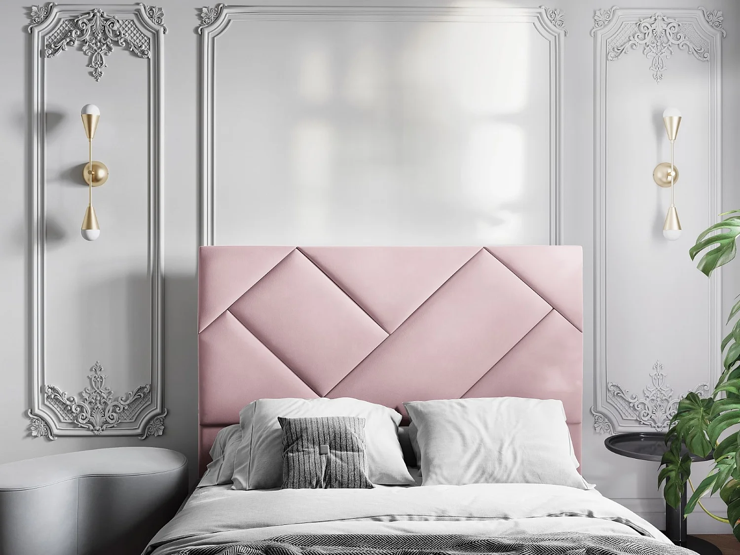 CXL by Christian Lacroix - Kopfteil "Alpilles" Sitzer aus Samt lavendel - 180x8x120cm