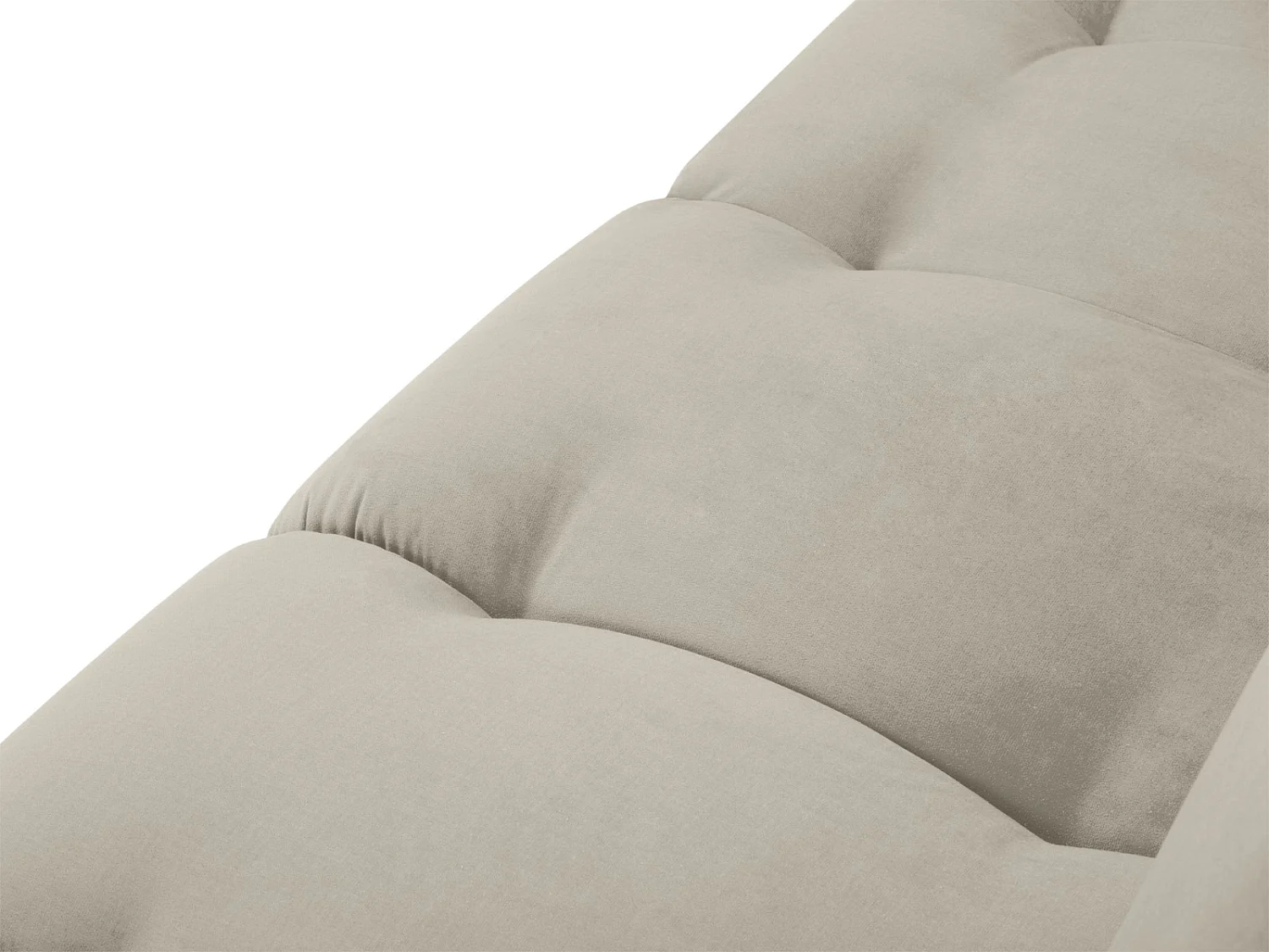 Cosmopolitan Design - Chaise longue direita "Hastings" 2 lugares em veludo bege - 216x102x75cm