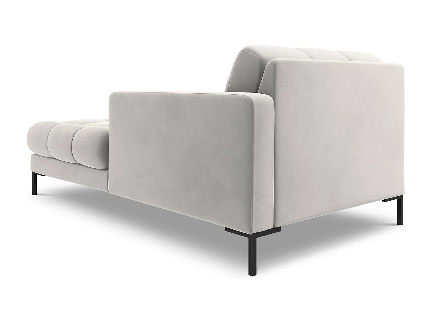 Cosmopolitan Design - Chaise longue de angulo derecho "Bali" de terciopelo plata - 185x102x75cm