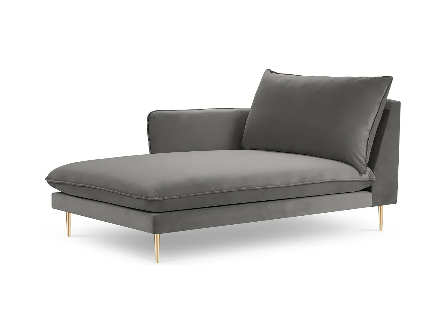 Cosmopolitan Design - Linker meridiaan "Vienna" Flueel, Lichtgrijs - 170x110x95cm