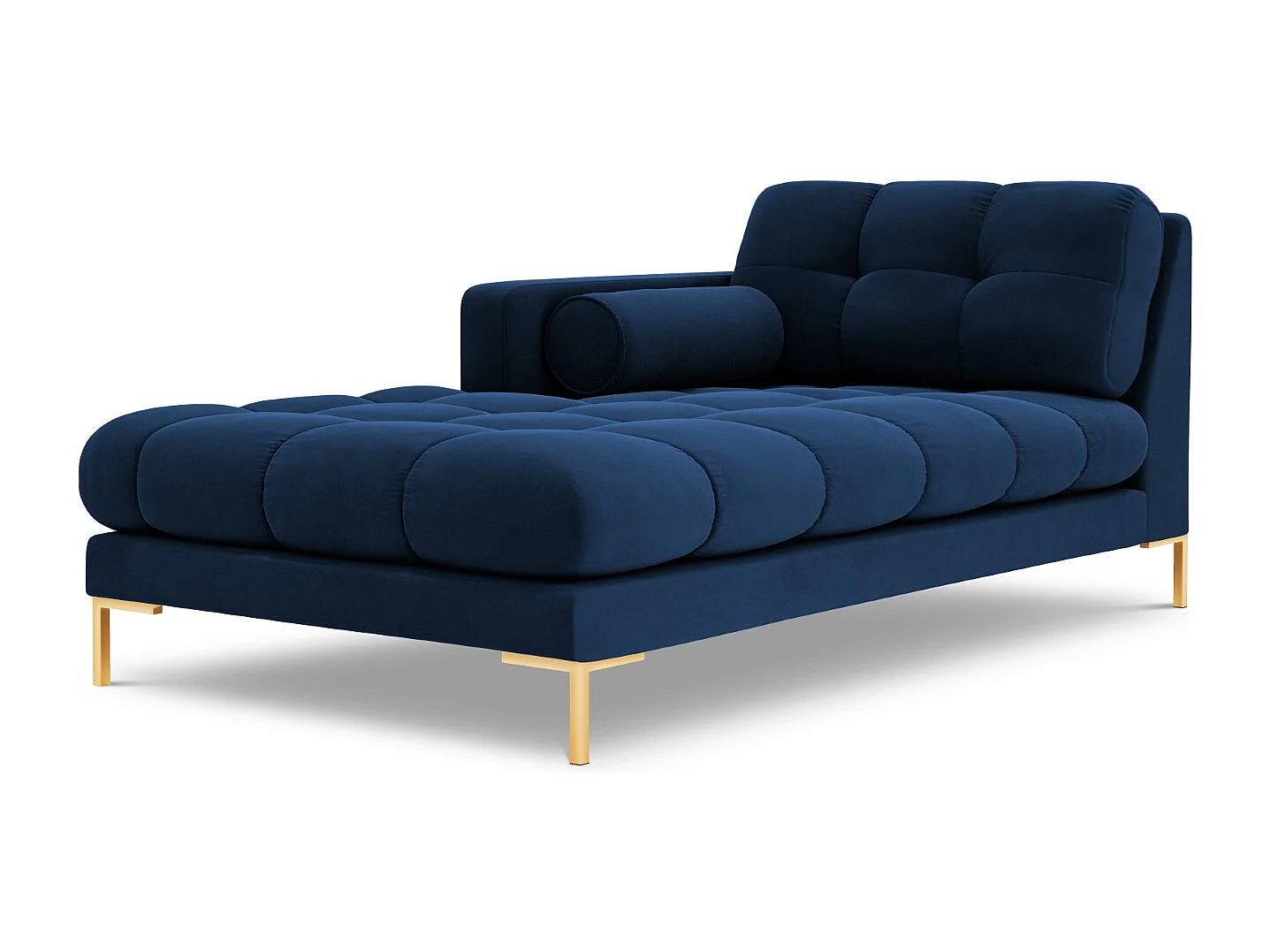 Cosmopolitan Design - Chaise longue esquerda "Bali" em veludo azul real - 185x102x75cm