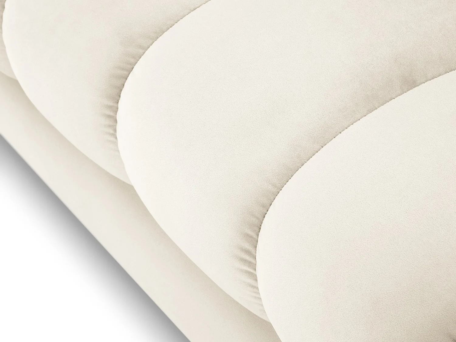 Cosmopolitan Design - Chaiselongue links "Bali" aus Samt leichtes beige - 185x102x75cm