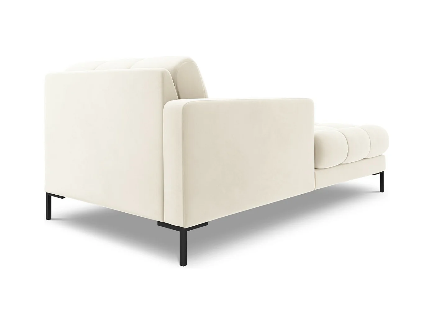 Cosmopolitan Design - Méridienne gauche "Bali" en velours beige clair - 185x102x75cm