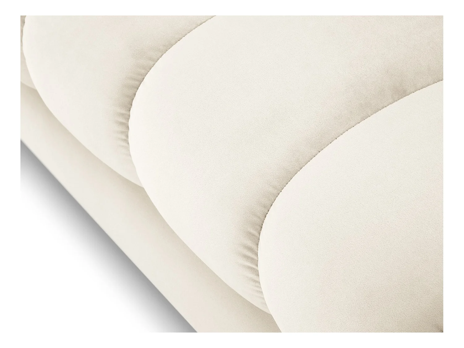 Cosmopolitan Design - Méridienne gauche "Bali" en velours beige clair - 185x102x75cm