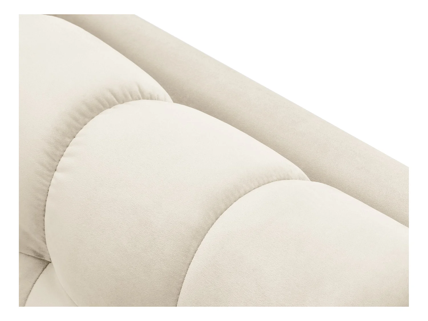 Cosmopolitan Design - Méridienne gauche "Bali" en velours beige clair - 185x102x75cm