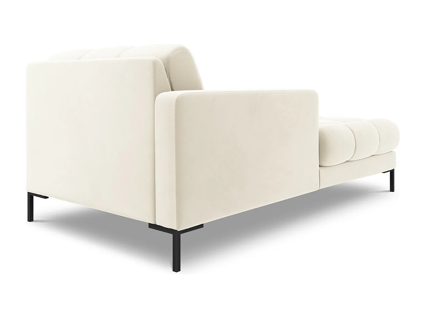 Cosmopolitan Design - Chaise longue de angulo izquierdo "Bali" de terciopelo beige claro - 185x102x75cm