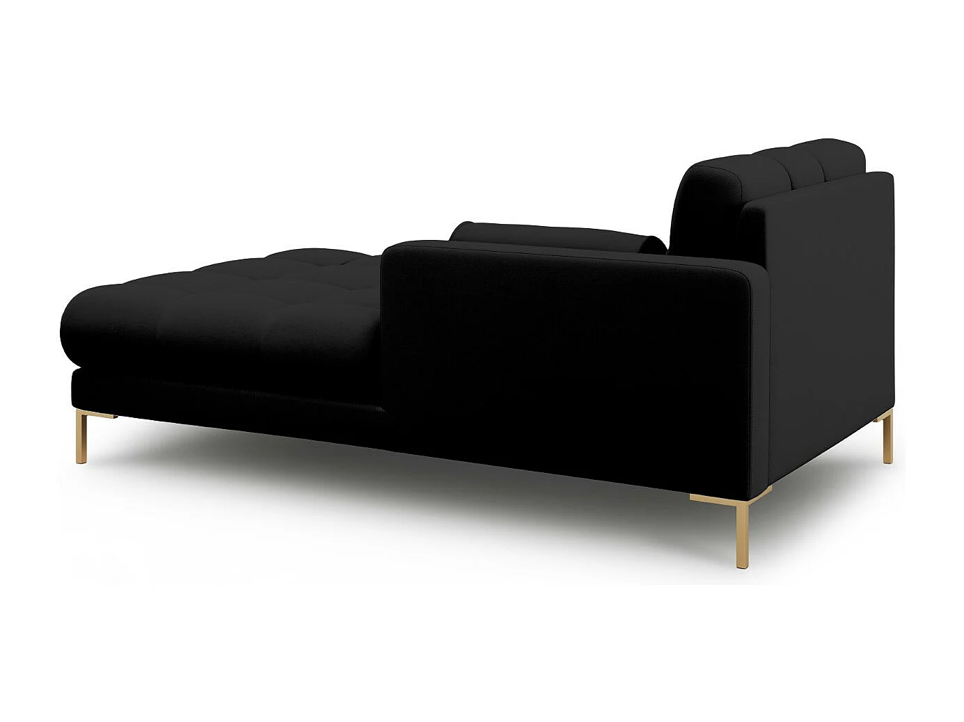 Cosmopolitan Design - Chaise longue direita "Bali" em tecido estrutural preto - 185x102x75cm