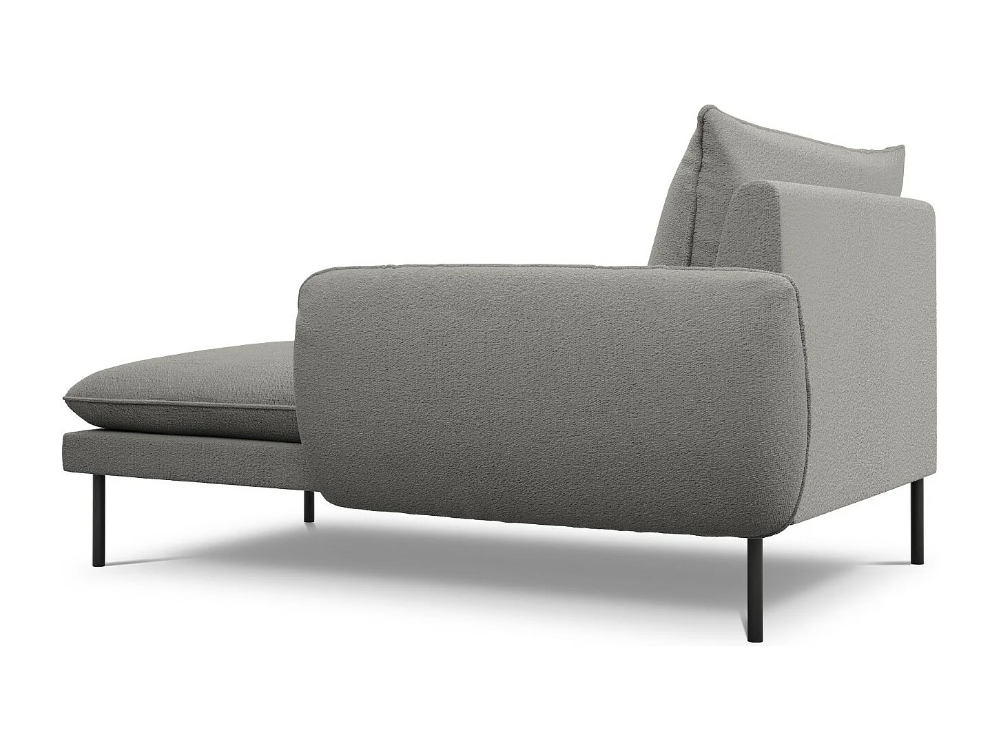 Cosmopolitan Design - Chaiselongue rechts "Vienna" aus Boucle grau - 170x110x95cm