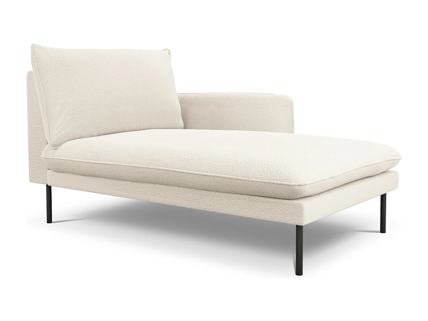 Cosmopolitan Design - Chaise longue de angulo derecho "Vienna" de tejido bouclé beige - 170x110x95cm