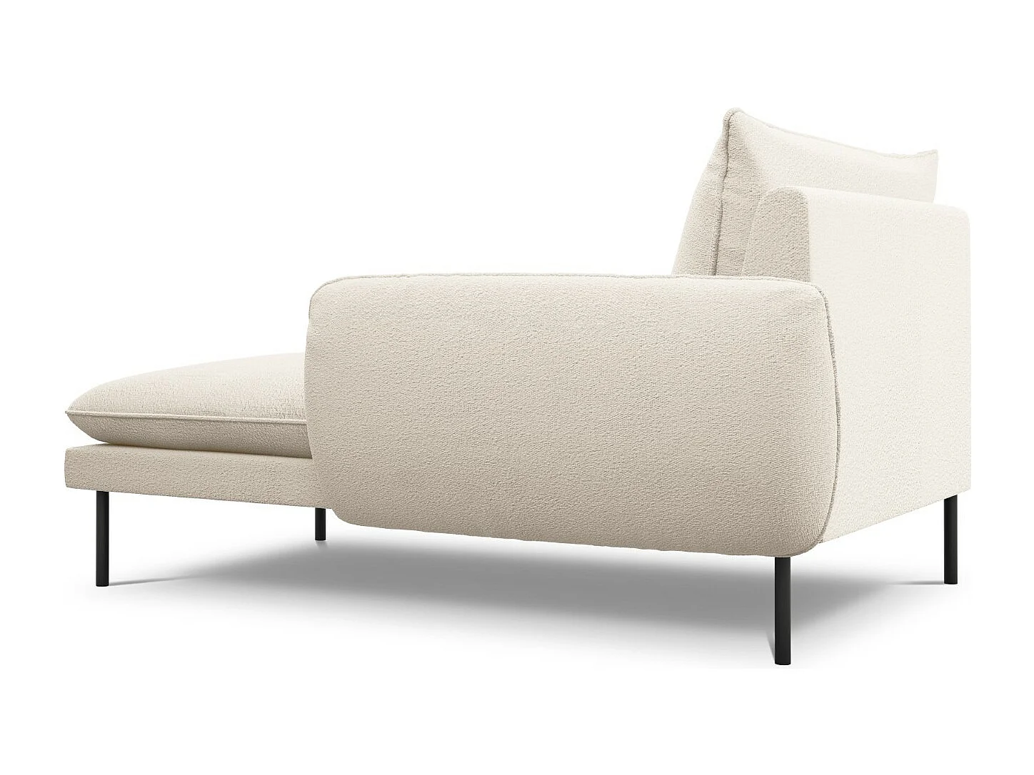Cosmopolitan Design - Chaise longue de angulo derecho "Vienna" de tejido bouclé beige - 170x110x95cm