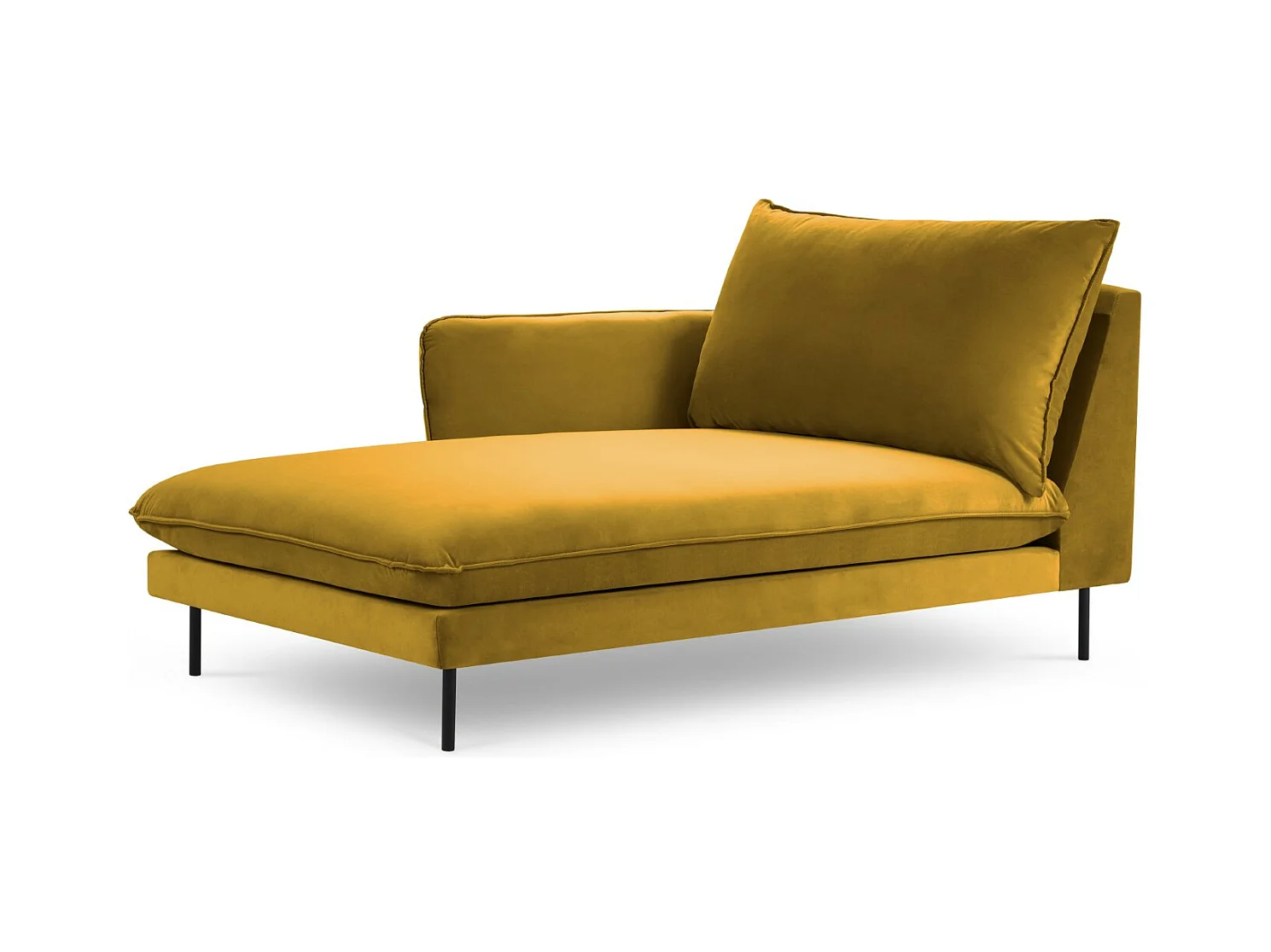 Cosmopolitan Design - Méridienne gauche "Vienna" en velours jaune - 170x110x95cm