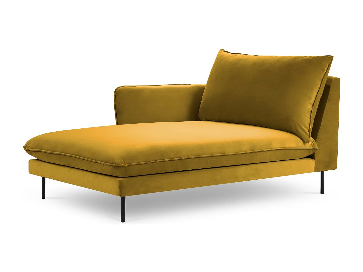 Cosmopolitan Design - Méridienne gauche "Vienna" en velours jaune - 170x110x95cm