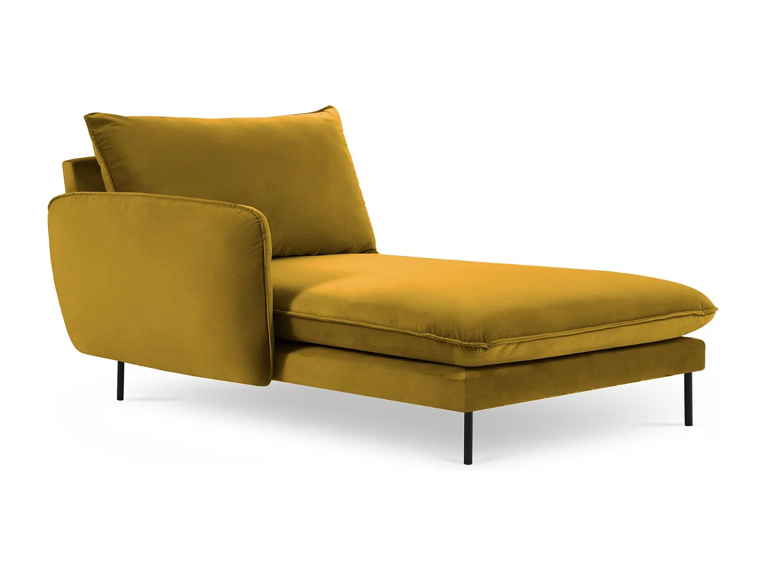 Cosmopolitan Design - Méridienne gauche "Vienna" en velours jaune - 170x110x95cm