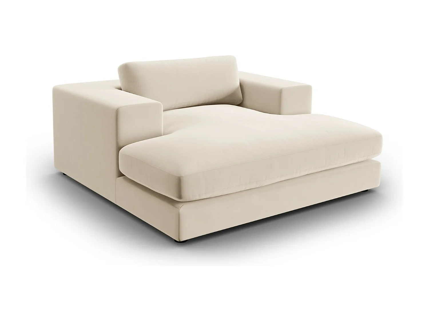 CXL by Christian Lacroix - Chaiselongue "Tendance" Sitzer aus Samt beige - 156x140x72cm