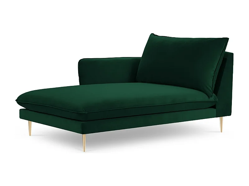 Cosmopolitan Design - Méridienne gauche "Vienna" en velours vert bouteille - 170x110x95cm