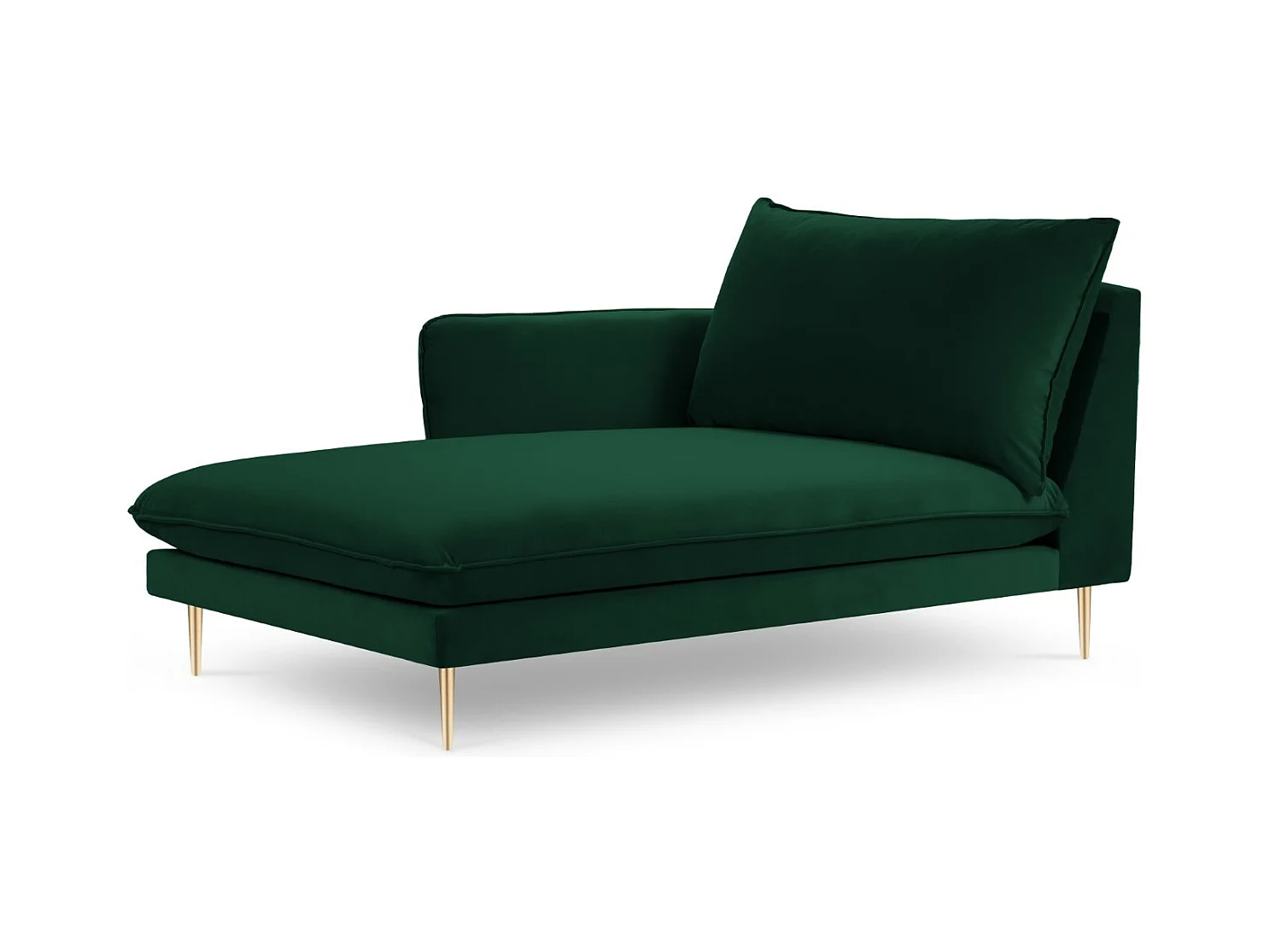 Cosmopolitan Design - Linker meridiaan "Vienna" Flueel, Flessengroen - 170x110x95cm