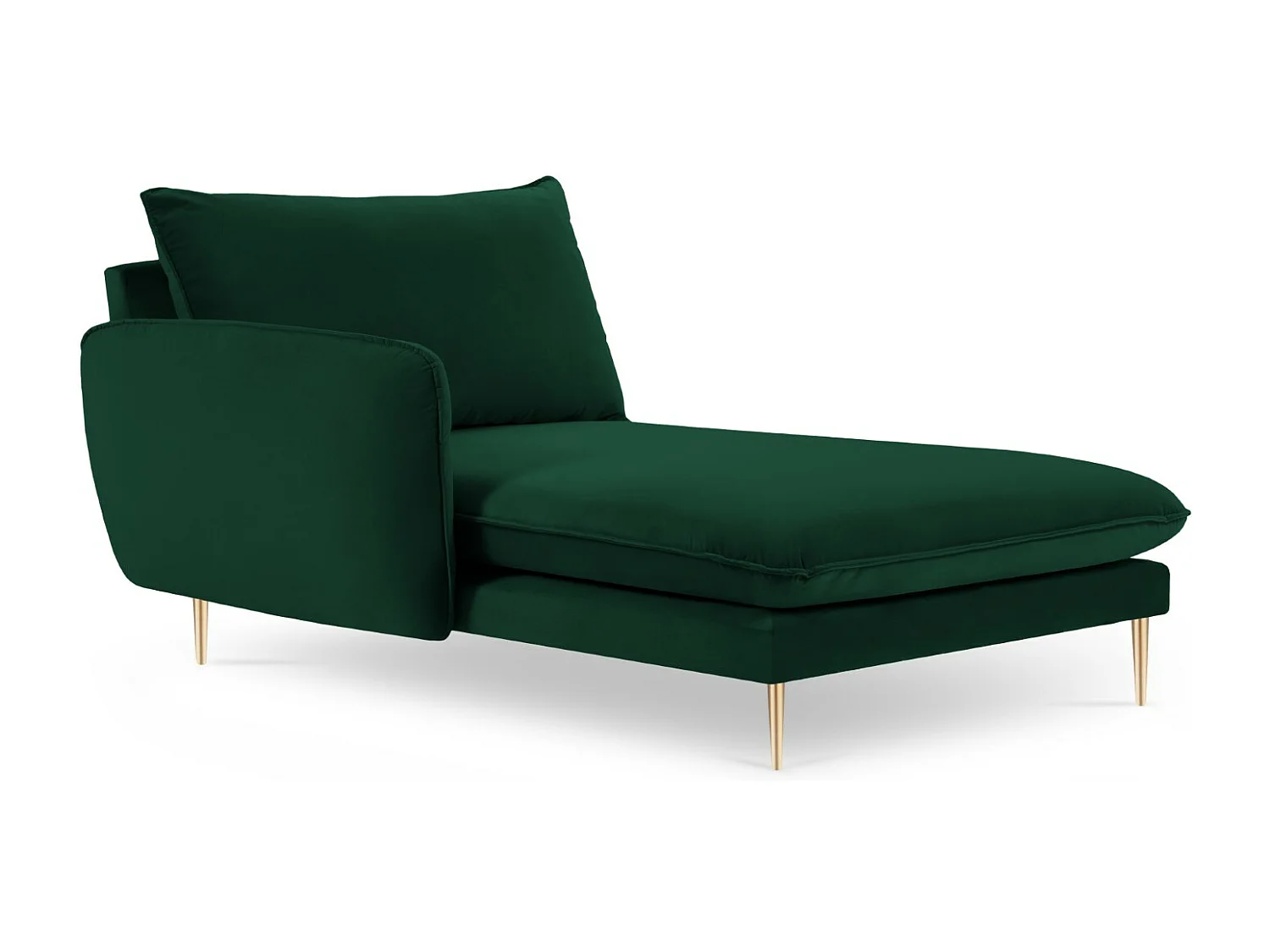 Cosmopolitan Design - Chaise longue esquerda "Vienna" em veludo verde garrafa - 170x110x95cm