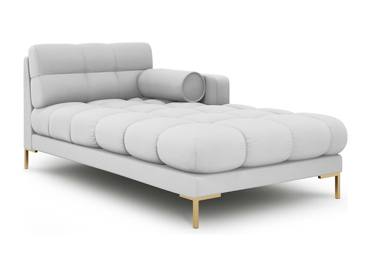Cosmopolitan Design - Chaise longue de angulo derecho "Bali" de tejido estructural gris claro - 185x102x75cm