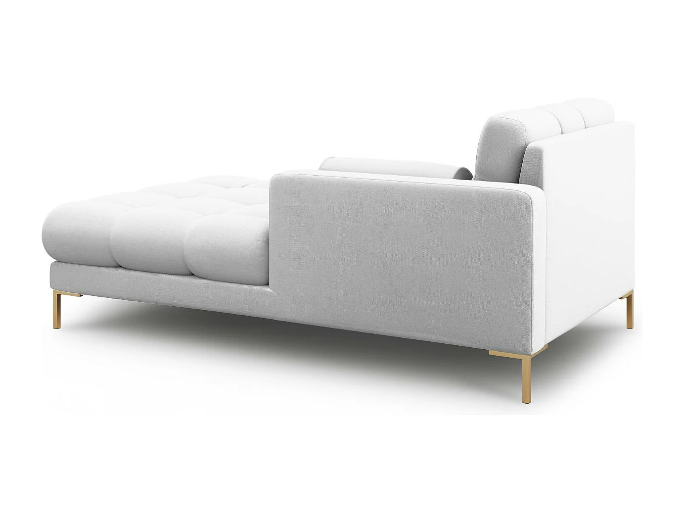 Cosmopolitan Design - Chaise longue de angulo derecho "Bali" de tejido estructural gris claro - 185x102x75cm