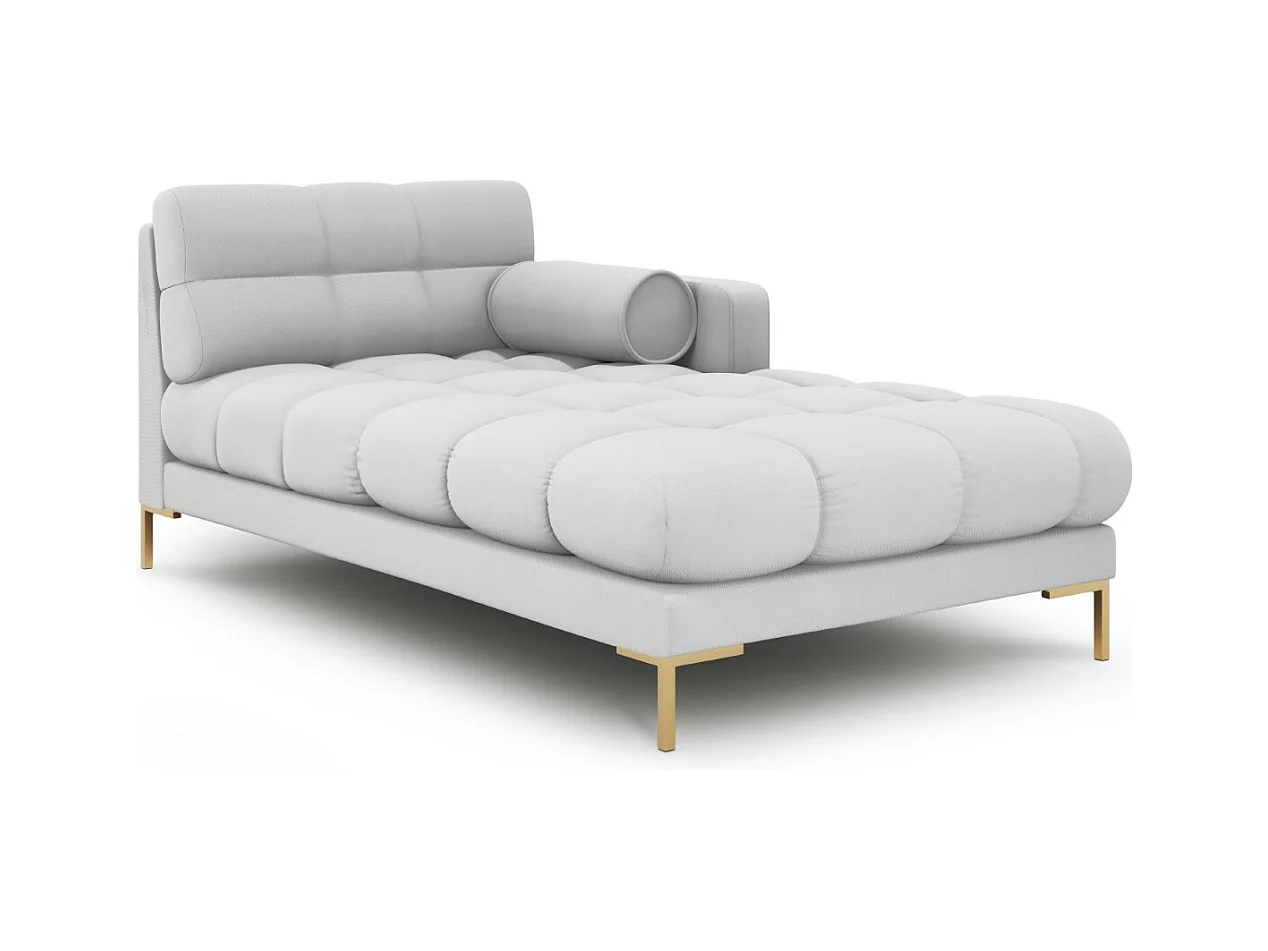 Cosmopolitan Design - Rechter chaise longue "Bali" Structurele stof, Lichtgrijs - 185x102x75cm