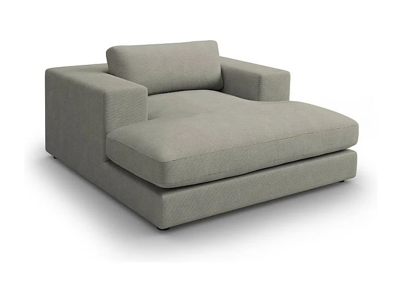 CXL by Christian Lacroix - Cama de dia "Tendance" em veludo cotelê cinza claro - 156x140x72cm