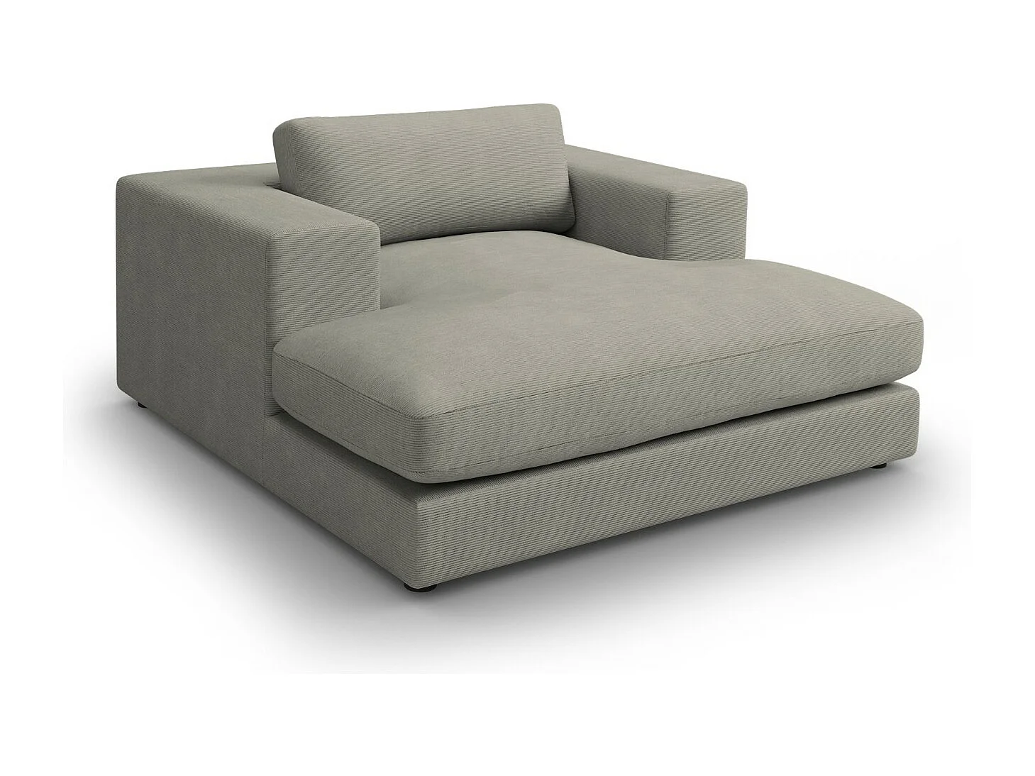 CXL by Christian Lacroix - Chaise longue "Tendance" in velluto a coste grigio chiaro - 156x140x72cm