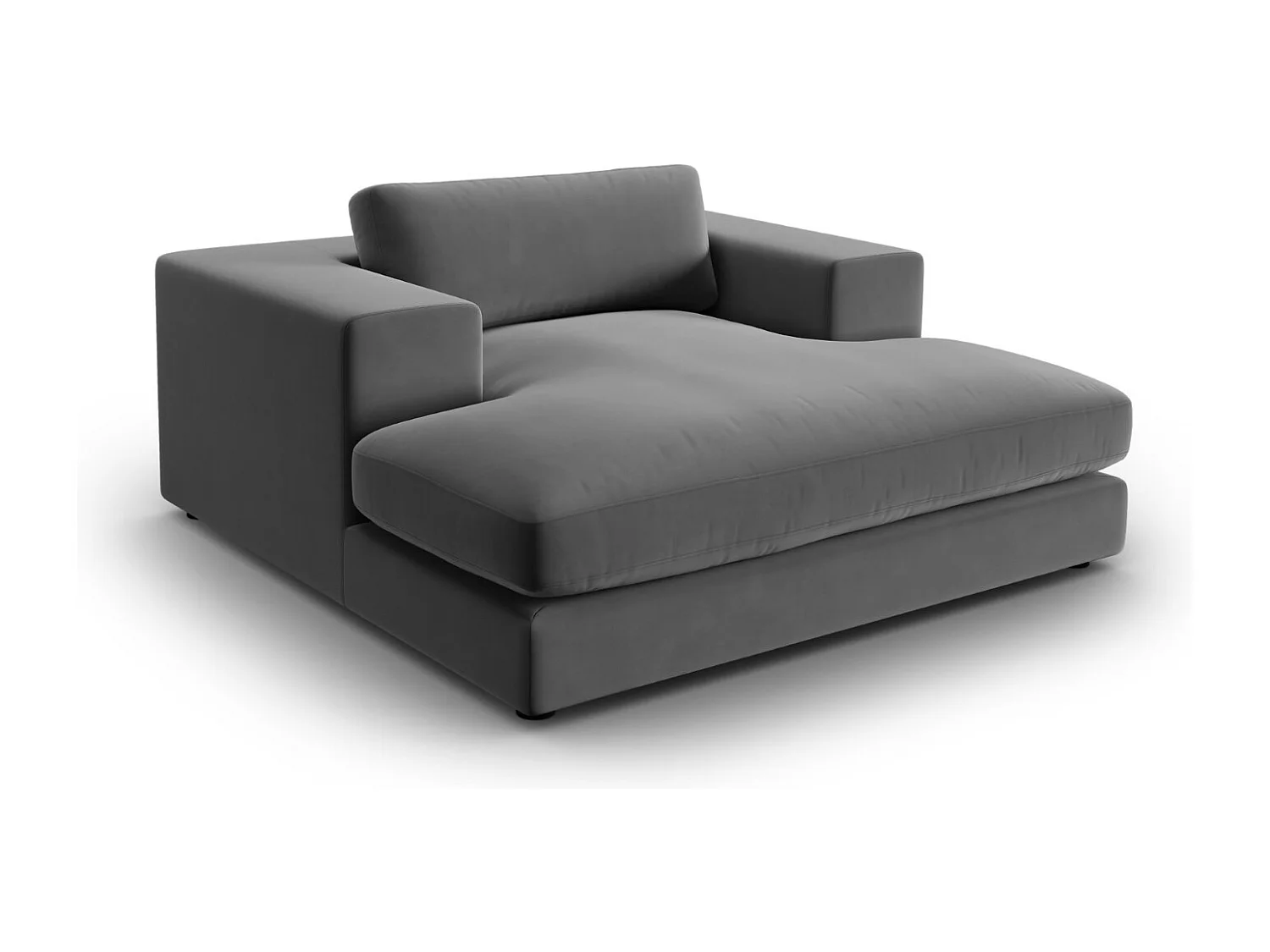 CXL by Christian Lacroix - Chaise longue "Tendance" de terciopelo gris - 156x140x72cm