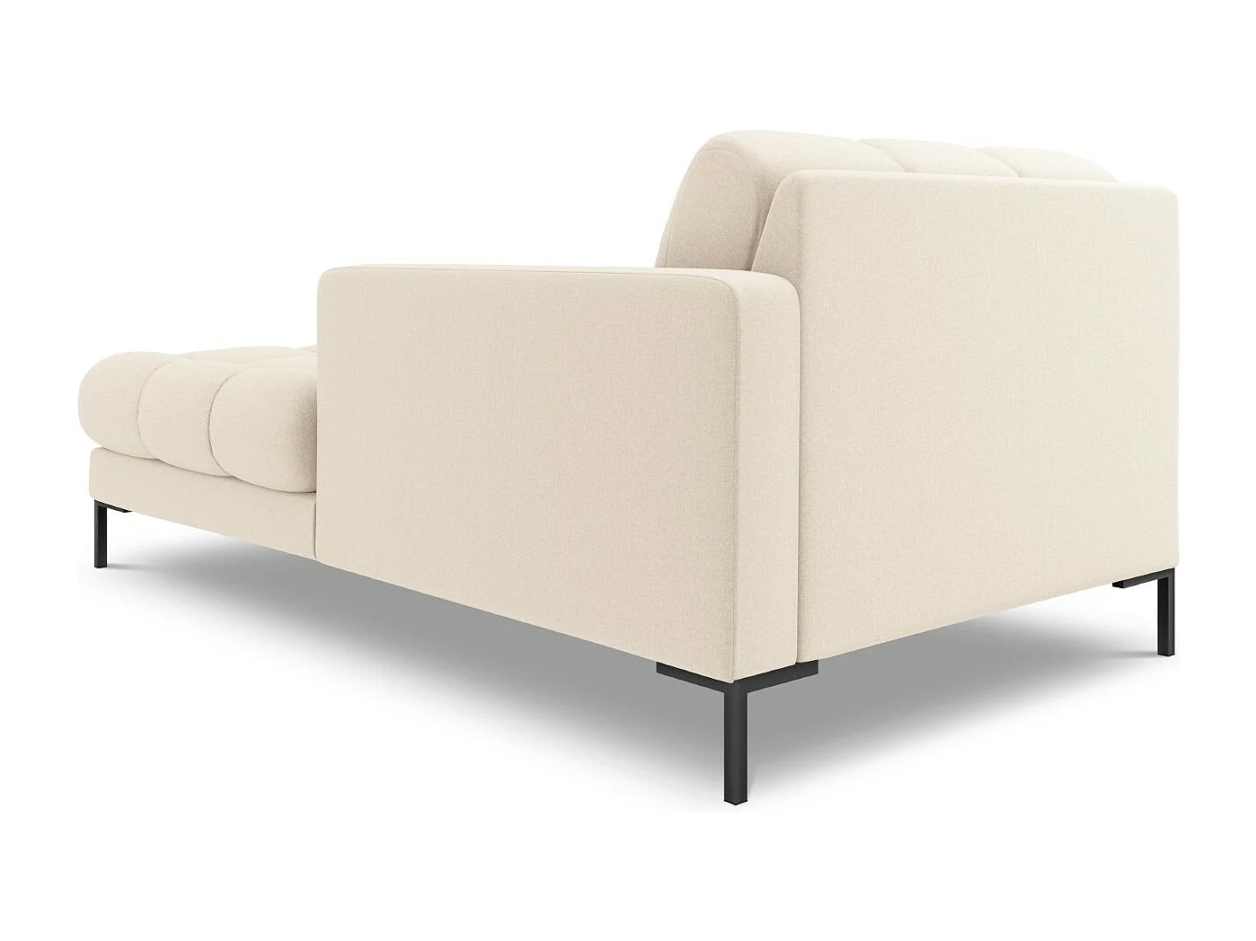 Cosmopolitan Design - Méridienne droite "Bali" en tissu structurel beige clair - 185x102x75cm