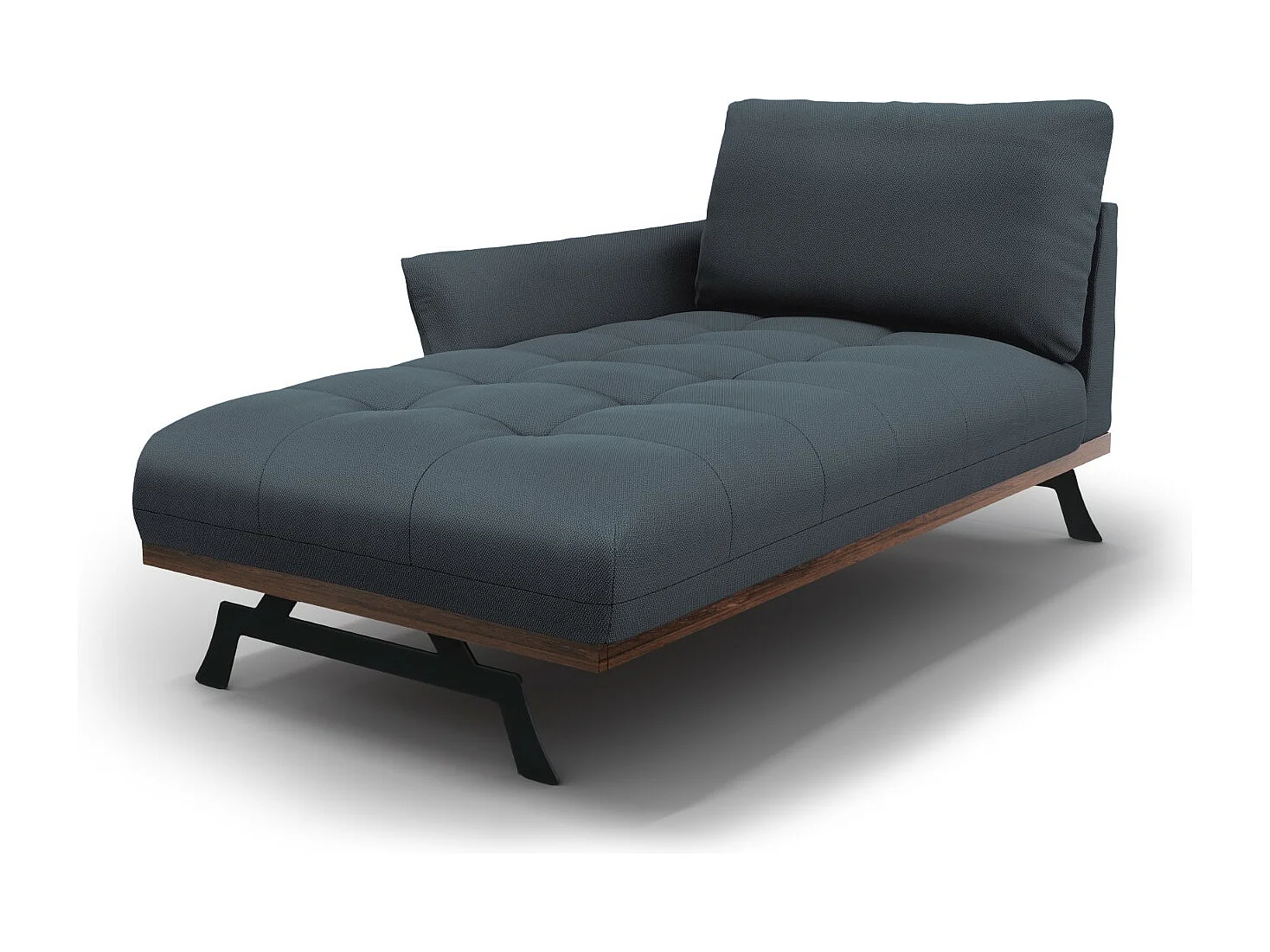 CXL by Christian Lacroix - Chaise longue sinistra "Olivier" in tessuto strutturato blu - 171x100x87cm