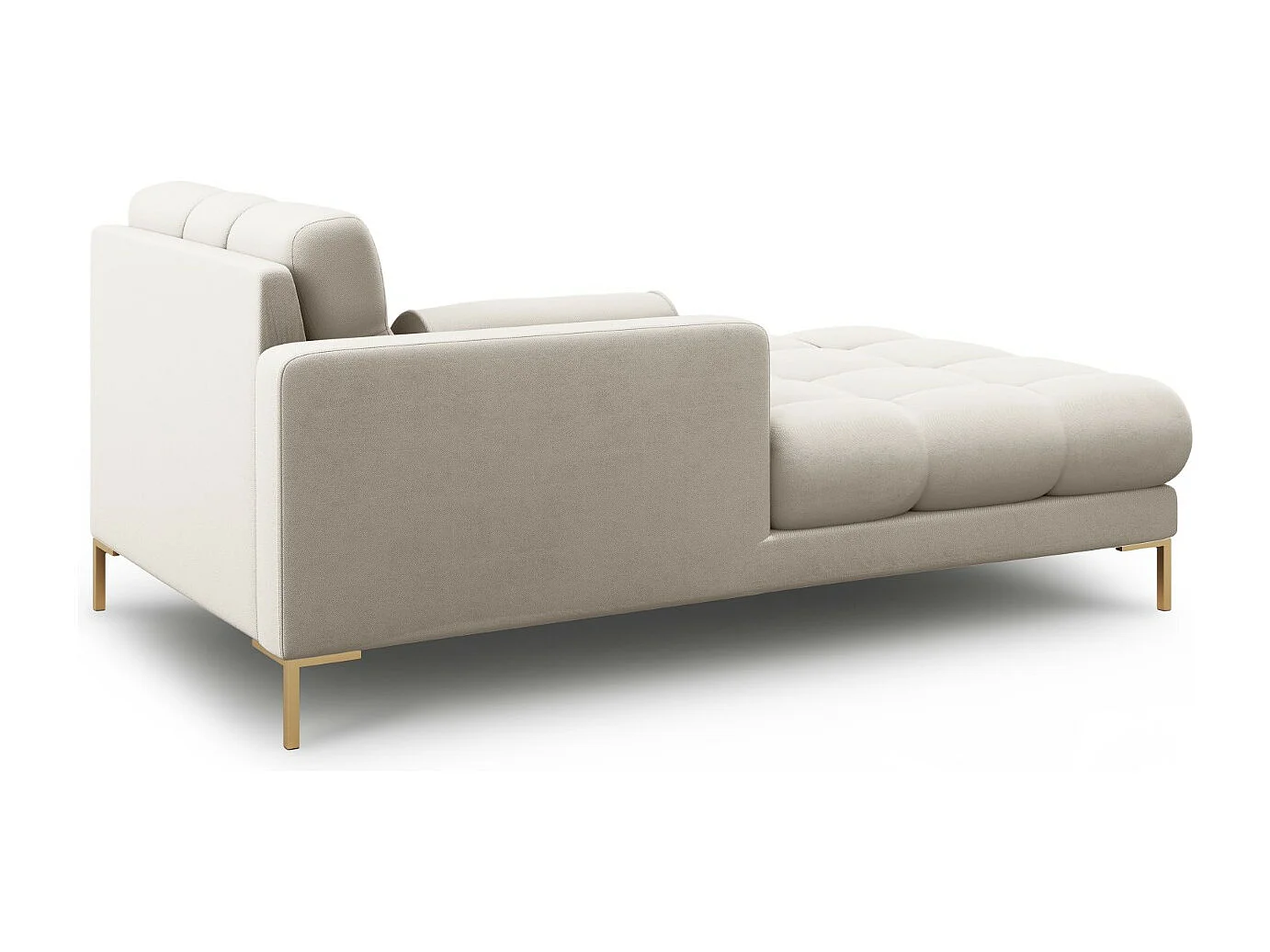 Cosmopolitan Design - Méridienne gauche "Bali" en tissu structurel beige - 185x102x75cm