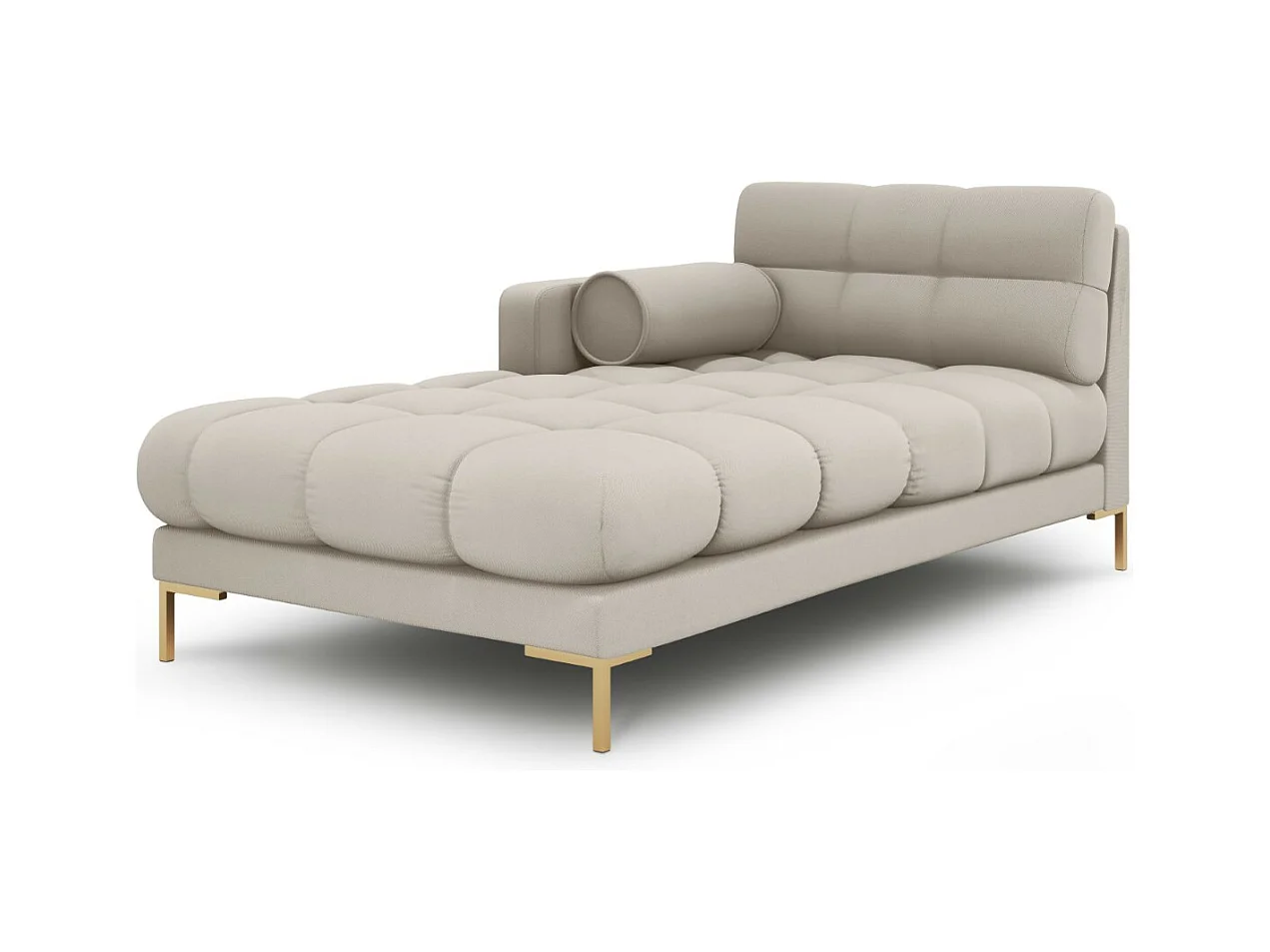 Cosmopolitan Design - Linker meridiaan "Bali" Structurele stof, Beige - 185x102x75cm