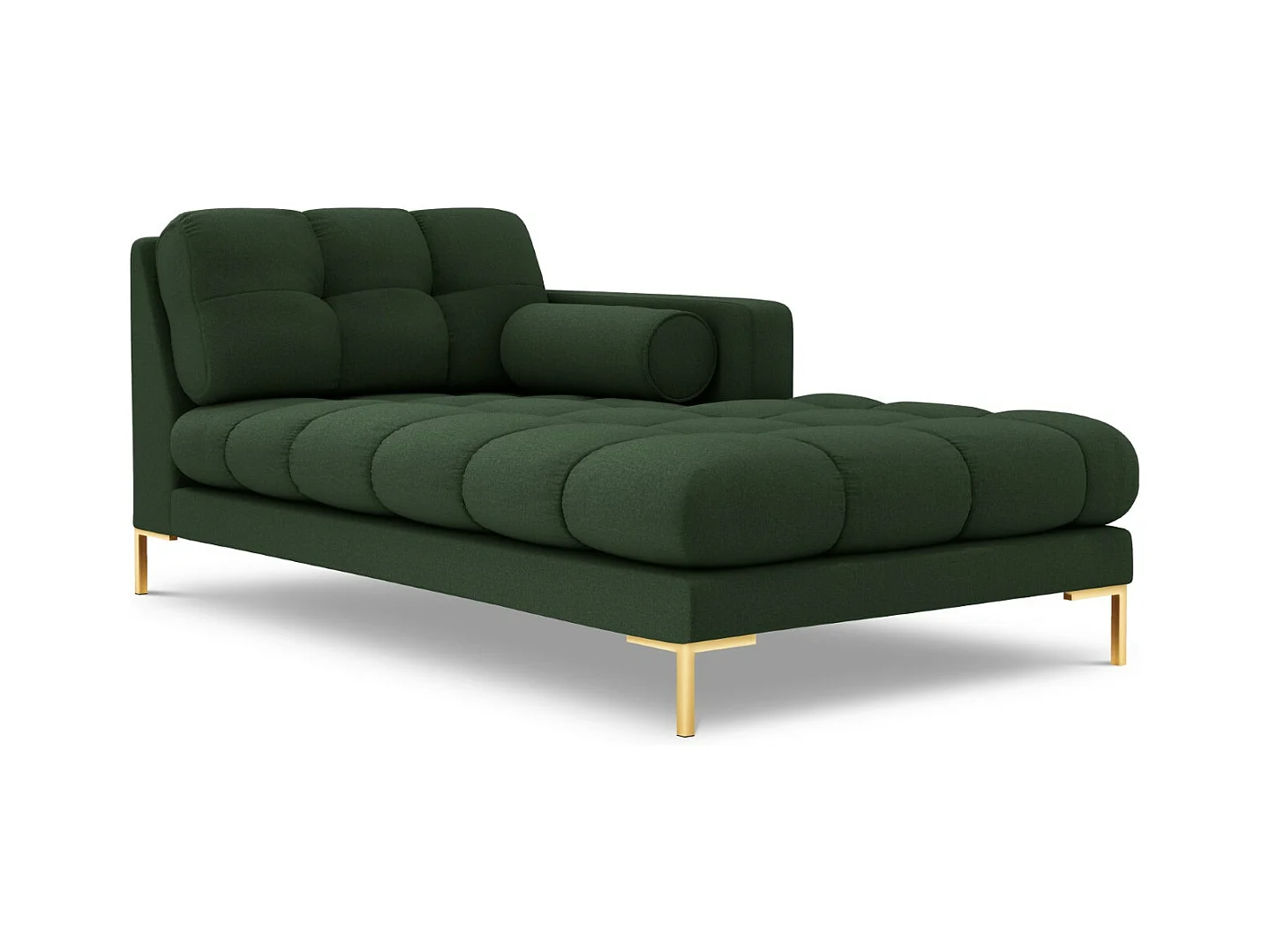 Cosmopolitan Design - Rechter chaise longue "Bali" Structurele stof, Donkergroen - 185x102x75cm
