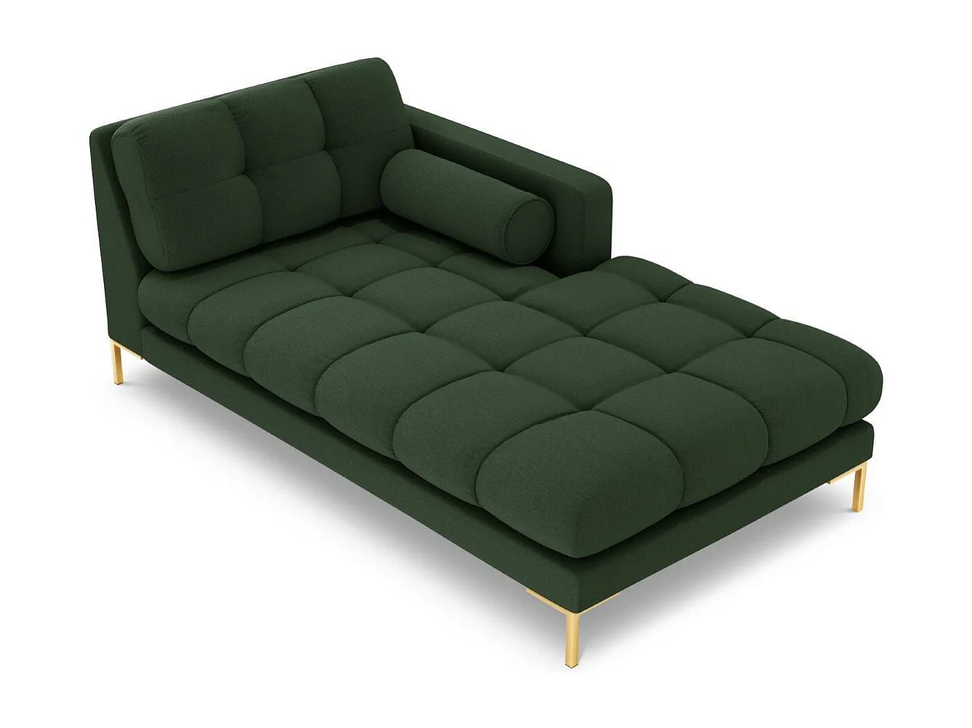 Cosmopolitan Design - Méridienne droite "Bali" en tissu structurel vert foncé - 185x102x75cm