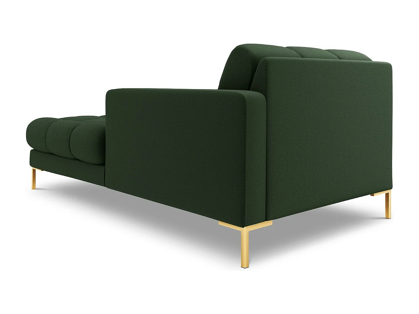 Cosmopolitan Design - Méridienne droite "Bali" en tissu structurel vert foncé - 185x102x75cm