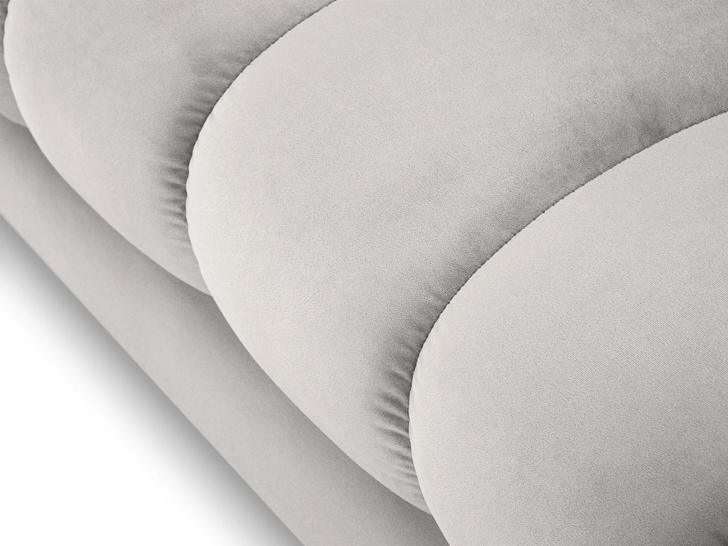 Cosmopolitan Design - Chaiselongue links "Bali" aus Samt silber - 185x102x75cm