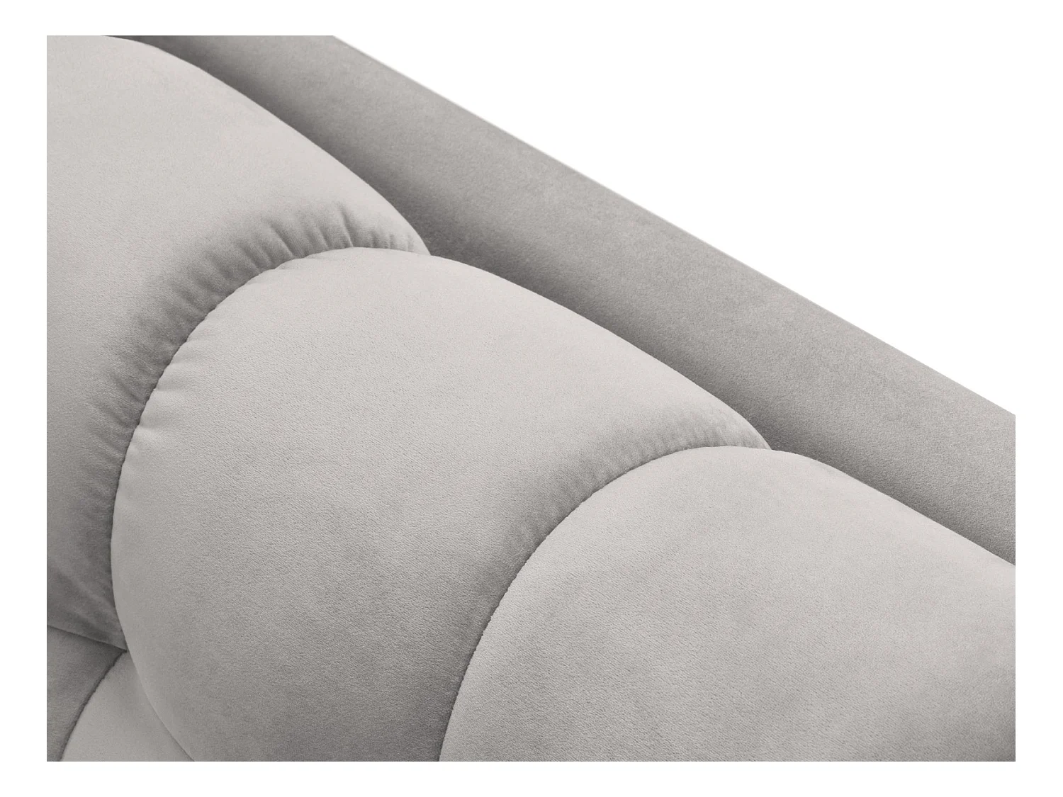 Cosmopolitan Design - Méridienne gauche "Bali" en velours argent - 185x102x75cm