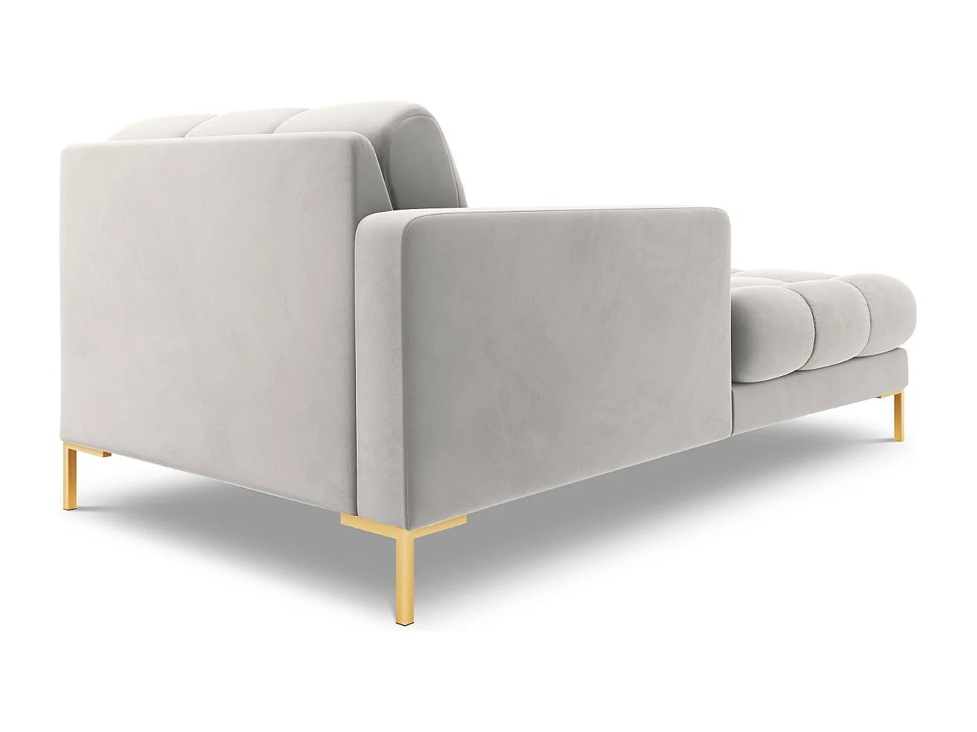 Cosmopolitan Design - Chaise longue esquerda "Bali" em veludo prata - 185x102x75cm