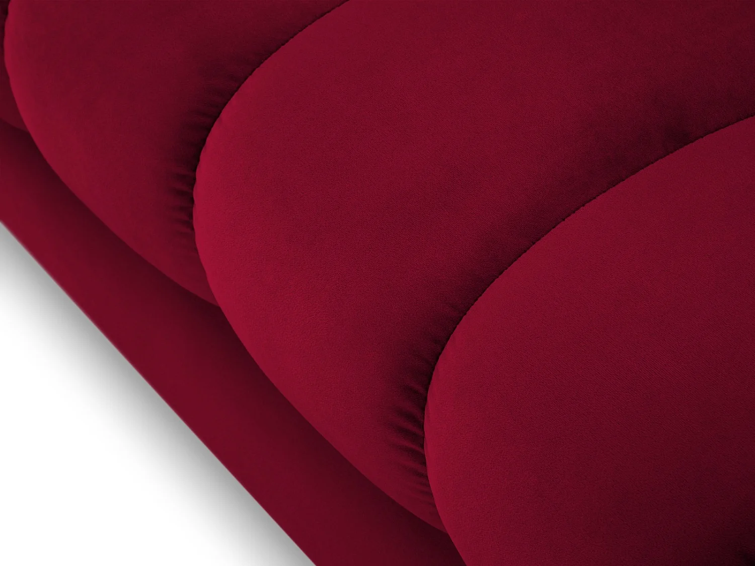 Cosmopolitan Design - Chaise longue sinistra "Bali" in velluto rosso - 185x102x75cm
